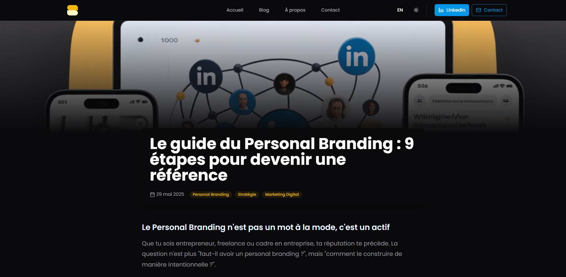 Guide complet du Personal Branding en 9 étapes avec visualisation du networking LinkedIn
