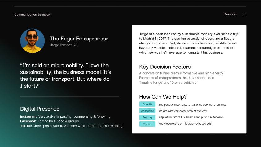 Persona cible : The Eager Entrepreneur (exemple de profil LinkedIn à adresser)